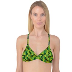 Tetris Camouflage Forest Reversible Tri Bikini Top by jumpercat