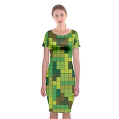 Tetris Camouflage Forest Classic Short Sleeve Midi Dress by jumpercat