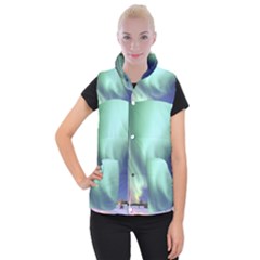 Aurora Borealis Alaska Space Women s Button Up Puffer Vest by BangZart