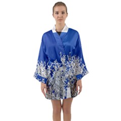 Crown Aesthetic Branches Hoarfrost Long Sleeve Kimono Robe by BangZart