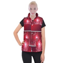 Christmas Candles Christmas Card Women s Button Up Puffer Vest by BangZart