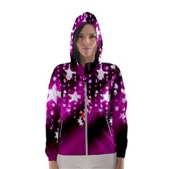 Background Christmas Star Advent Hooded Wind Breaker (women) by BangZart