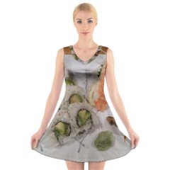 Sushi And Bento V-neck Sleeveless Skater Dress by all7sins