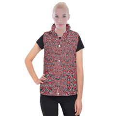 Exotic Intricate Modern Pattern Women s Button Up Puffer Vest by dflcprints