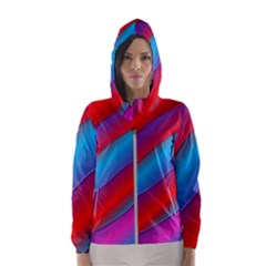 Diagonal Gradient Vivid Color 3d Hooded Wind Breaker (women) by BangZart