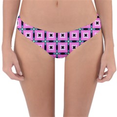 Pattern Pink Squares Square Texture Reversible Hipster Bikini Bottoms by BangZart