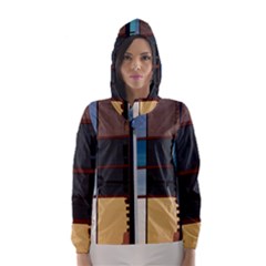 Glass Facade Colorful Architecture Hooded Wind Breaker (women) by BangZart