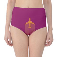 Airplane Jet Yellow Flying Wings High-waist Bikini Bottoms by BangZart