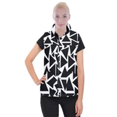Template Black Triangle Women s Button Up Puffer Vest by BangZart