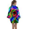 Digital Multicolor Colorful Curves Long Sleeve Kimono Robe View2