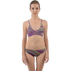 Wave Abstract Happy Background Wrap Around Bikini Set by BangZart