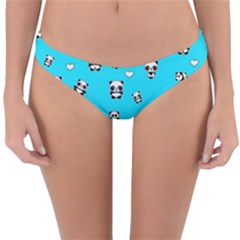 Panda Pattern Reversible Hipster Bikini Bottoms by Valentinaart