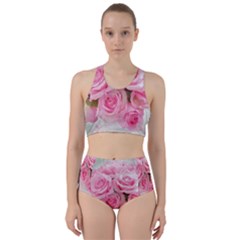 Pink Roses Racer Back Bikini Set by NouveauDesign