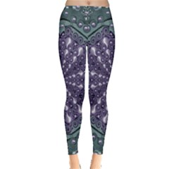 Star And Flower Mandala In Wonderful Colors Leggings  by pepitasart