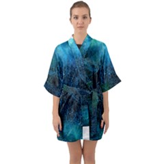 System Network Connection Connected Quarter Sleeve Kimono Robe by Celenk