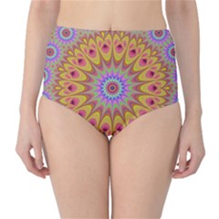 Geometric Flower Oriental Ornament High-waist Bikini Bottoms