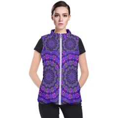 Purple Kaleidoscope Mandala Pattern Women s Puffer Vest by Celenk