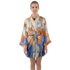 Texture Fabric Textile Detail Long Sleeve Kimono Robe by Celenk