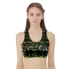 Abstract Dark Blur Texture Sports Bra With Border by dflcprints