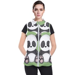 Cute Panda Women s Puffer Vest by Valentinaart
