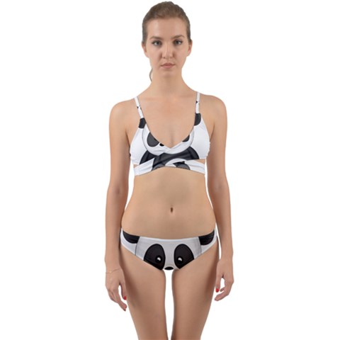 Cute Panda Wrap Around Bikini Set