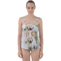Cat Animal Art Abstract Watercolor Twist Front Tankini Set View1