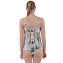 Cat Animal Art Abstract Watercolor Twist Front Tankini Set View2