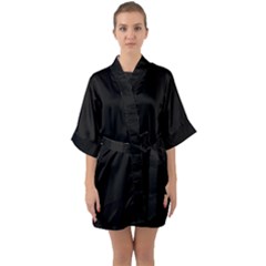 Black 1 A | Black Quarter Sleeve Kimono Robe by thefashionboutique