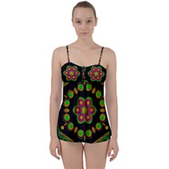 Magic Of Life A Orchid Mandala So Bright Babydoll Tankini Set by pepitasart