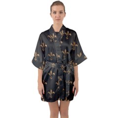 Fleur De Lis Quarter Sleeve Kimono Robe by NouveauDesign