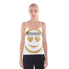 Gold Smiley Face Spaghetti Strap Top by NouveauDesign