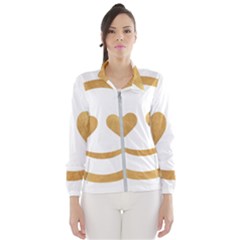 Gold Smiley Face Wind Breaker (women) by NouveauDesign