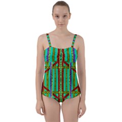 Gift Wrappers For Body And Soul In  A Rainbow Mind Twist Front Tankini Set by pepitasart