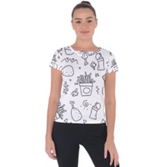 Set Chalk Out Scribble Collection Short Sleeve Sports Top  by Celenk