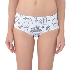 Set Chalk Out Scribble Collection Mid-waist Bikini Bottoms by Celenk
