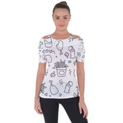 Set Chalk Out Scribble Collection Short Sleeve Top by Celenk