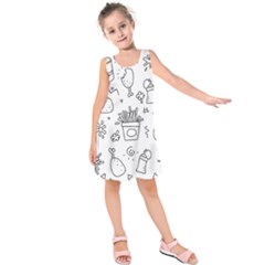 Set Chalk Out Scribble Collection Kids  Sleeveless Dress by Celenk