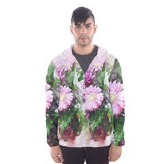 Flowers Roses Bouquet Art Nature Hooded Wind Breaker (men) by Celenk