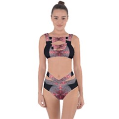 Fractal Diamond Circle Pattern Bandaged Up Bikini Set  by Celenk
