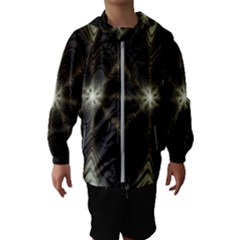 Fractal Silver Waves Texture Hooded Wind Breaker (kids) by Celenk