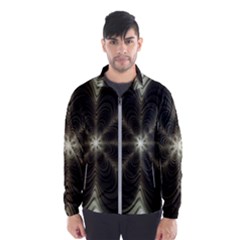 Fractal Silver Waves Texture Wind Breaker (men) by Celenk