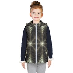 Fractal Silver Waves Texture Kid s Puffer Vest by Celenk