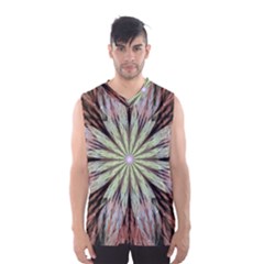 Fractal Floral Fantasy Flower Men s Basketball Tank Top by Celenk