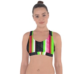 Abstract Background Pattern Textile Cross String Back Sports Bra