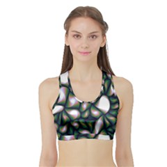 Fuzzy Abstract Art Urban Fragments Sports Bra With Border by Celenk