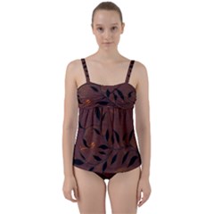 Texture Pattern Background Twist Front Tankini Set by Celenk