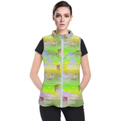 Cows And Clouds In The Green Fields Women s Puffer Vest by CosmicEsoteric