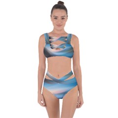 Wave Background Pattern Abstract Lines Light Bandaged Up Bikini Set  by Celenk