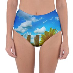 Sunflower Summer Sunny Nature Reversible High-waist Bikini Bottoms by Celenk