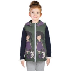 Dolly Girl And Dog Kid s Puffer Vest by Valentinaart